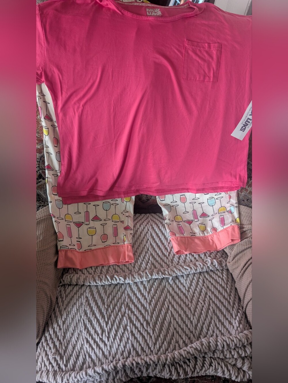 Women's MUK LUK capri Length Pajama Set - Size 1x